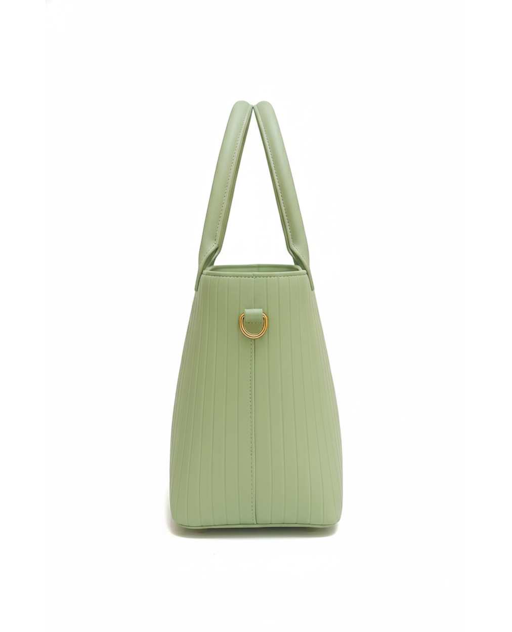 Mint Green Textured Shoulder Bag Set with Gold Accents (3-Piece Set)