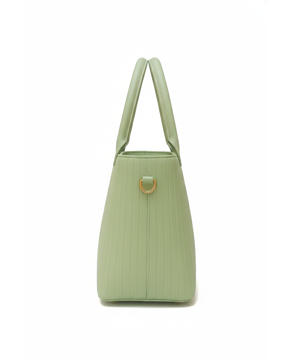Mint Green Textured Shoulder Bag Set with Gold Accents (3-Piece Set)
